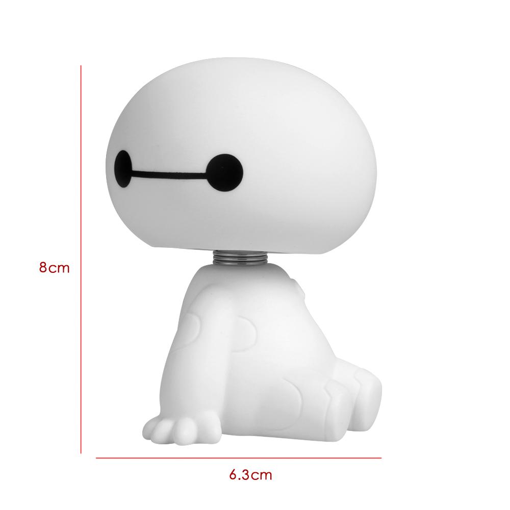 Cartoon Plastic Baymax Robot Shaking Head Figure Car Ornaments Auto Interior Decorations Big Hero Doll Toys