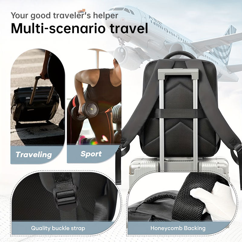 Ryanair Approved 40x20x25 Cabin Bag - Vacuum Compression Travel Backpack & 42x29x15 Storage Bag, Laptop Compartment