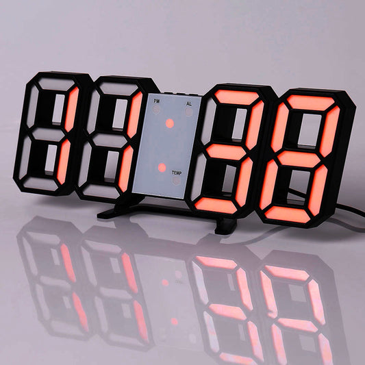 3D LED Digital Alarm Clock with Colorful Display, 12/24 Hour Format for Office, Living Room, Bedroom, Kitchen
