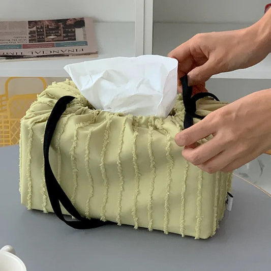 Korean Style Living Room Tissue Box Cover - Cake Design Decorative Fabric Holder, Cute Home Decor for Girls