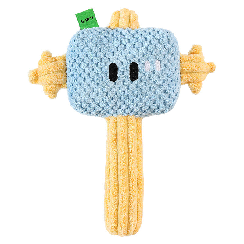 Dog Hammer Toy Self-Entertainment Durable Chew Rope Knot with Sound for Small Dogs, Golden Retriever, Teddy Pet Supplies