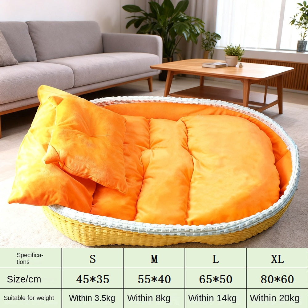 Dog House Winter Warm Dog Bed Half-Enclosed Pet Dog House Cat Bed Pet Mat Pet Cage Pet Enclosure