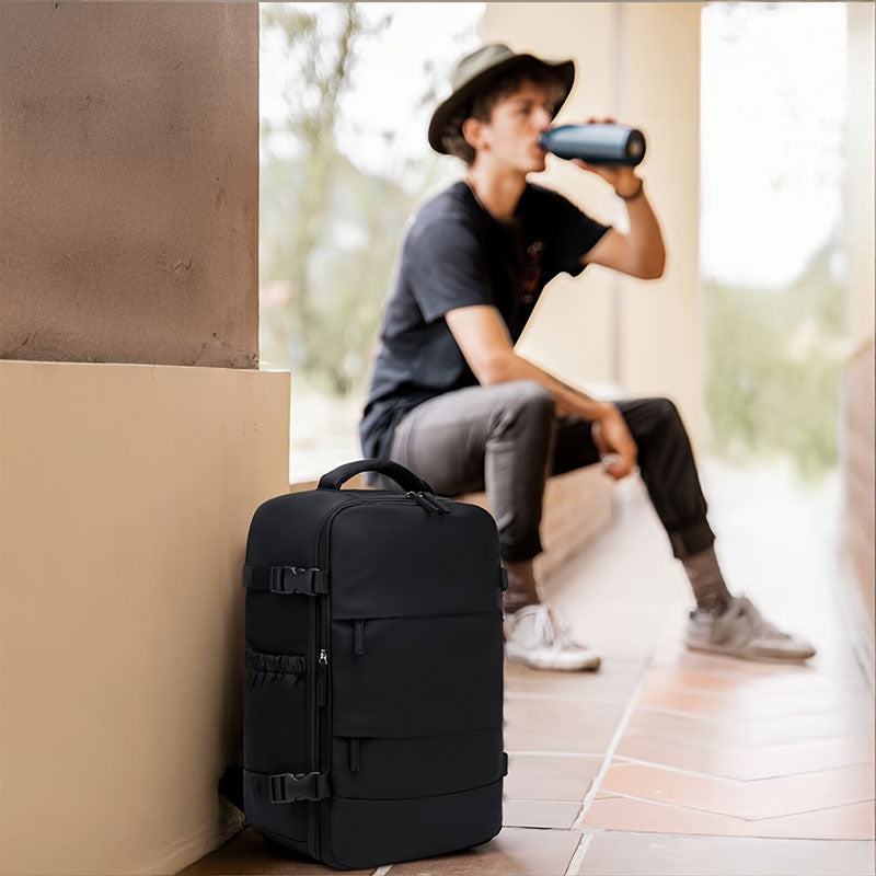 Ryanair Approved 40x20x25 Cabin Bag - Vacuum Compression Travel Backpack & 42x29x15 Storage Bag, Laptop Compartment