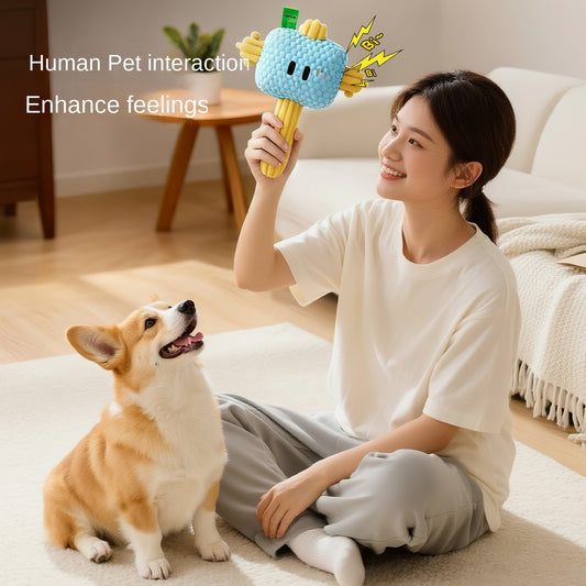 Dog Hammer Toy Self-Entertainment Durable Chew Rope Knot with Sound for Small Dogs, Golden Retriever, Teddy Pet Supplies