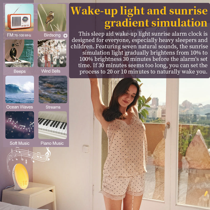 Sunrise Simulation Alarm Clock - Wake-Up Light with FM Radio, Night Light