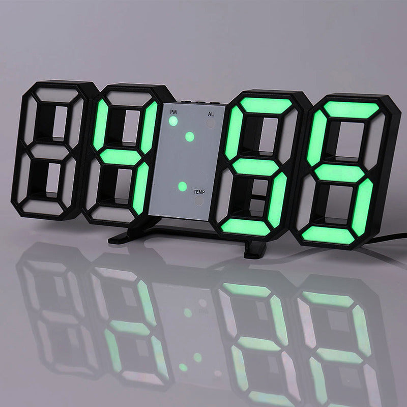 3D LED Digital Alarm Clock with Colorful Display, 12/24 Hour Format for Office, Living Room, Bedroom, Kitchen