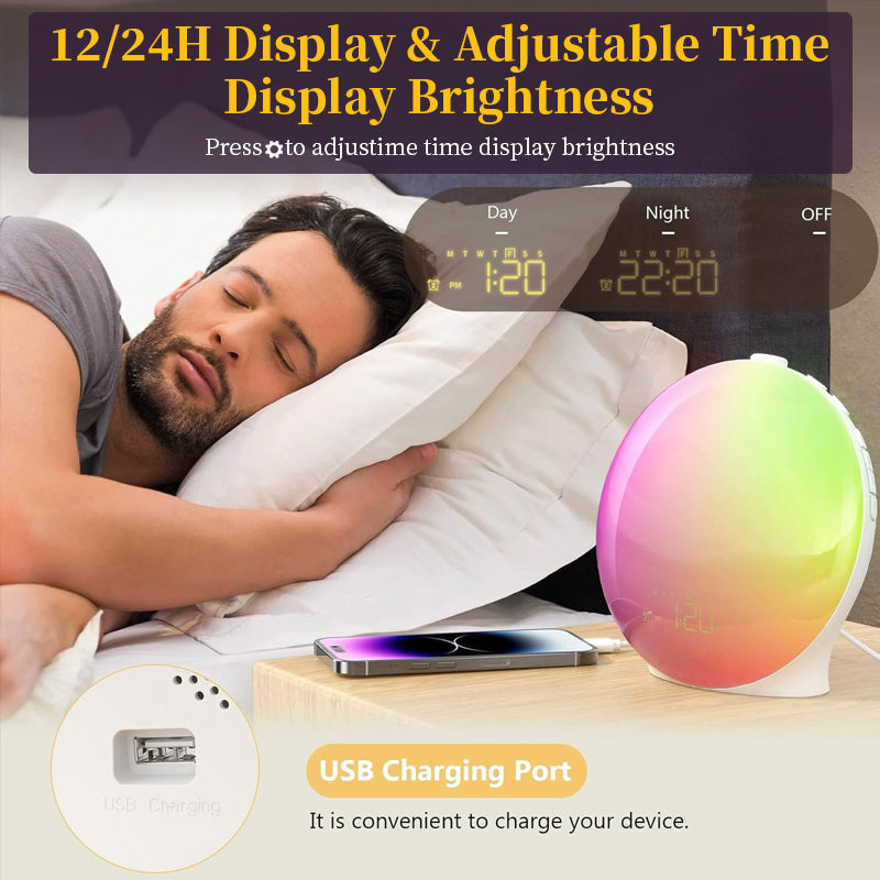 Sunrise Simulation Alarm Clock - Wake-Up Light with FM Radio, Night Light