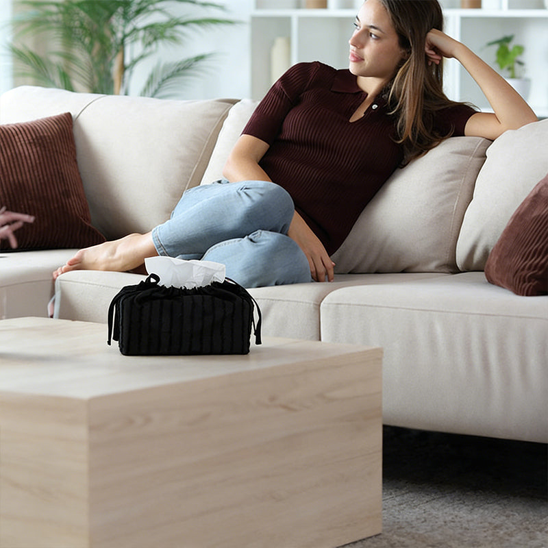 Korean Style Living Room Tissue Box Cover - Cake Design Decorative Fabric Holder, Cute Home Decor for Girls