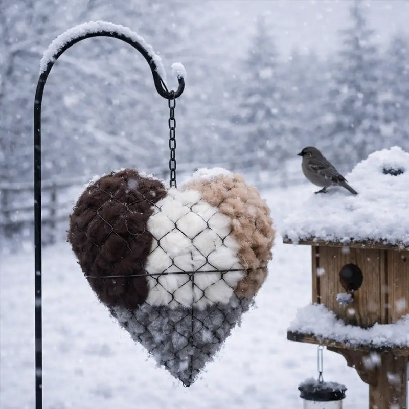 Handmade Heart-Shaped Bird Nest - Outdoor Garden Decor, Weatherproof Birdhouse, Unique Yard Art