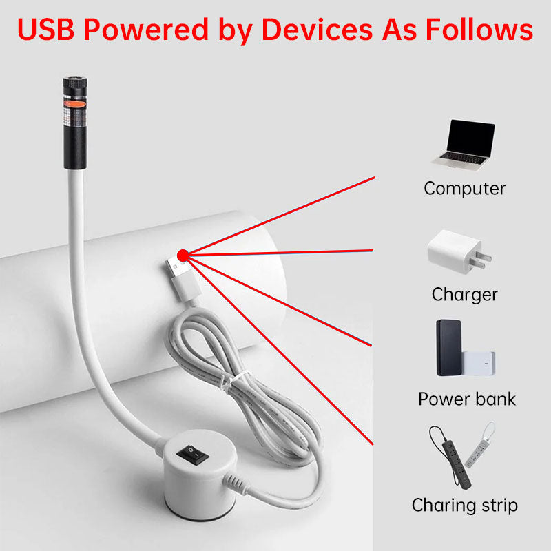 Polyester-Body Alignment Guide Light | Hands-Free Magnetic USB Lamp for Straight/Cross Line Projection